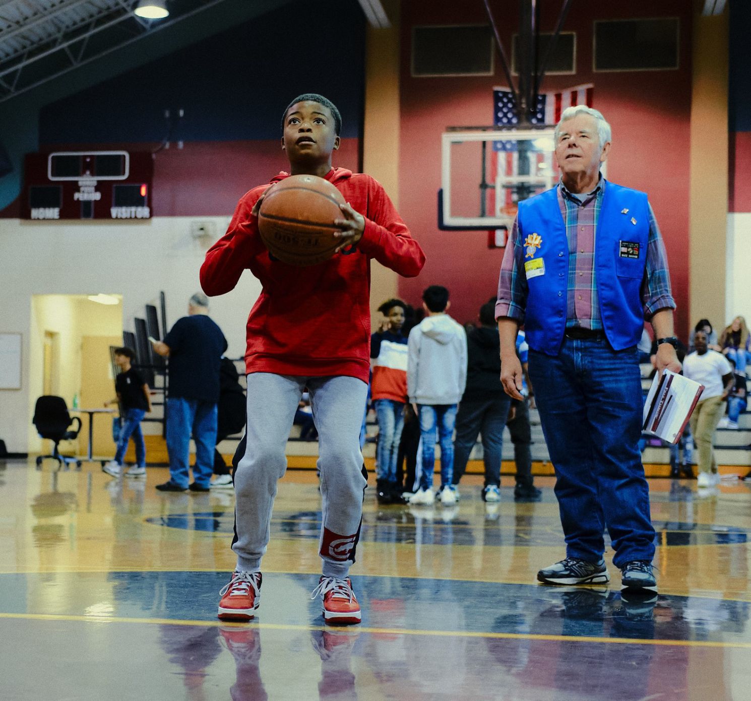 River Road free-throw competitor